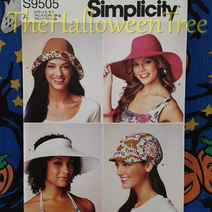 Simplicity 9505 Hats sunhats visor brim Sewing pattern set s9505