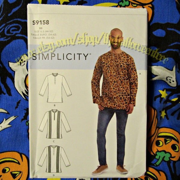 Simplicity 9158 Kurta tunic half button shirt wedding sewing patterns Sizes Large to Extra Large 44-52 s9158