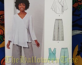 New Look 6625 Wrap Top blouse and pants Sewing Pattern Sizes 10-22