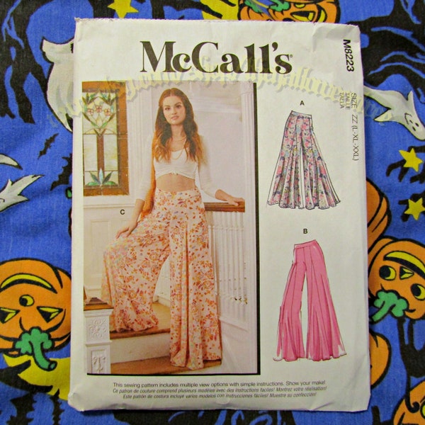 McCalls 8223 Wide Leg Pants Boho hippie sizes L-XxL m8223