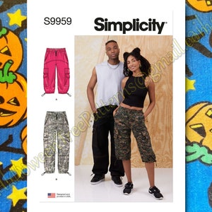 Simplicity 9959 Cargo Pants Sewing Pattern Sizes XS-XXL s9959
