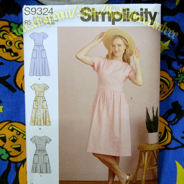 Simplicity 9324 aka R11106 dress Sewing Pattern short sleeve options Sizes 14-22 s9324 r5