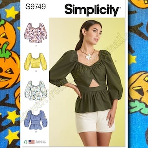 Simplicity 9749 Top Blouse ShirtDress Sewing Pattern Sizes 18-26 s9749 farmhouse boho cottagecore