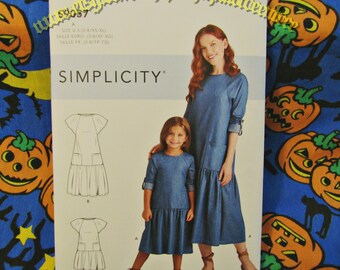 Simplicity 9057 easy mom and me Tunic lagenlook dress handkerchief SEWING PATTERN s9057