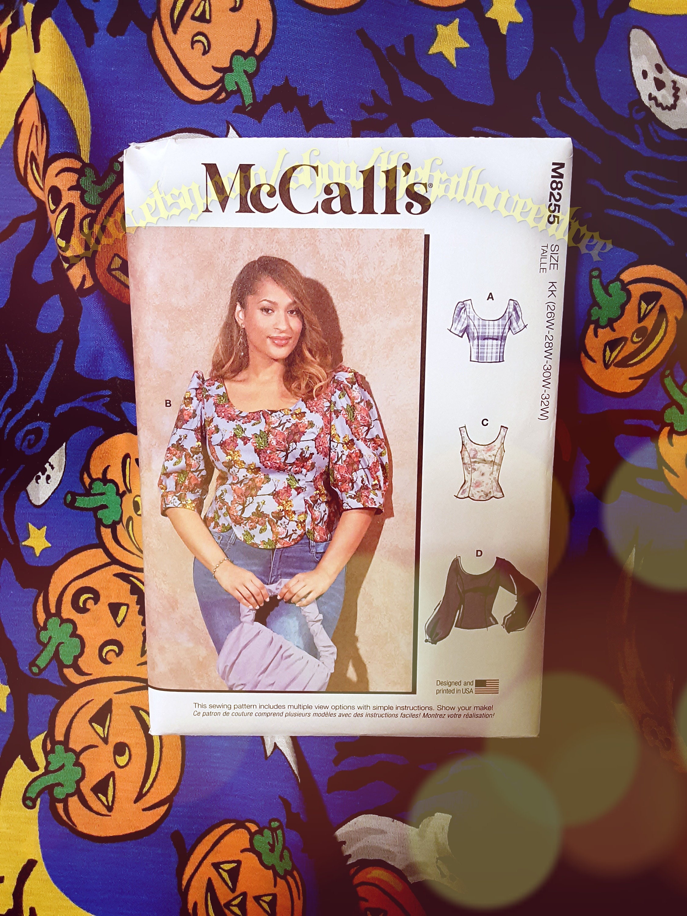 McCall's Sewing Pattern M8255 - Misses' and Women's Tops, Size:  KK(26W-28W-30W-32W) 