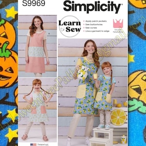 Simplicity 9969 Matching Aprons For Mother Daughter SEWING PATTERN Adult And Children&#39;s Sizes S-L