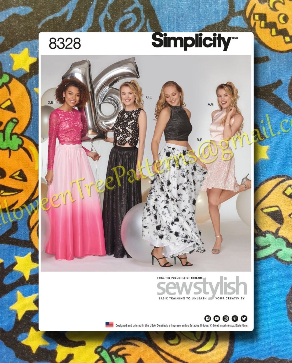 Simplicity 8328 Special Occasion Top and Skirt Dress Sewing
