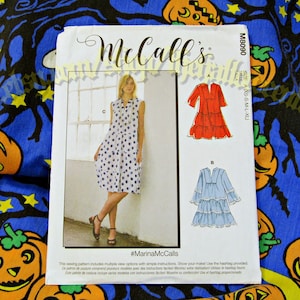 McCalls 8090 Marina Easy Tiered Boho Dresses Sewing Pattern misses sizes XS_XL M8090