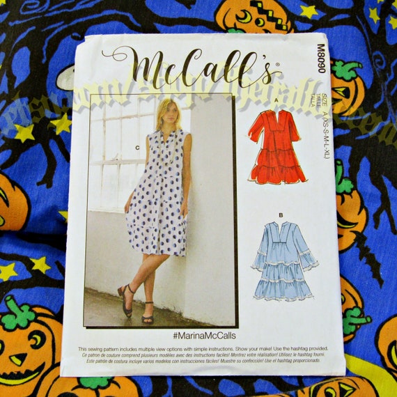 mccalls boho dress patterns Mccalls Boho Dress Sewing Pattern 8192, Ruffle & Puff Sleeve (sizes 6-24)