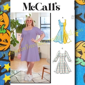 McCalls 8196 Dress fitted and flared Sewing Pattern sizes 8-16 m8196