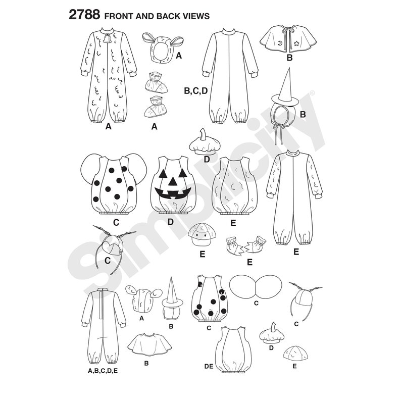 Simplicity 2788 SEWING PATTERN Toddler Costumes Lamb Pumpkin Etsy