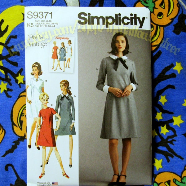 Simplicity 9371 R11226 Chilling Schoolgirl Dress sewing pattern Sizes 8-16  s9371