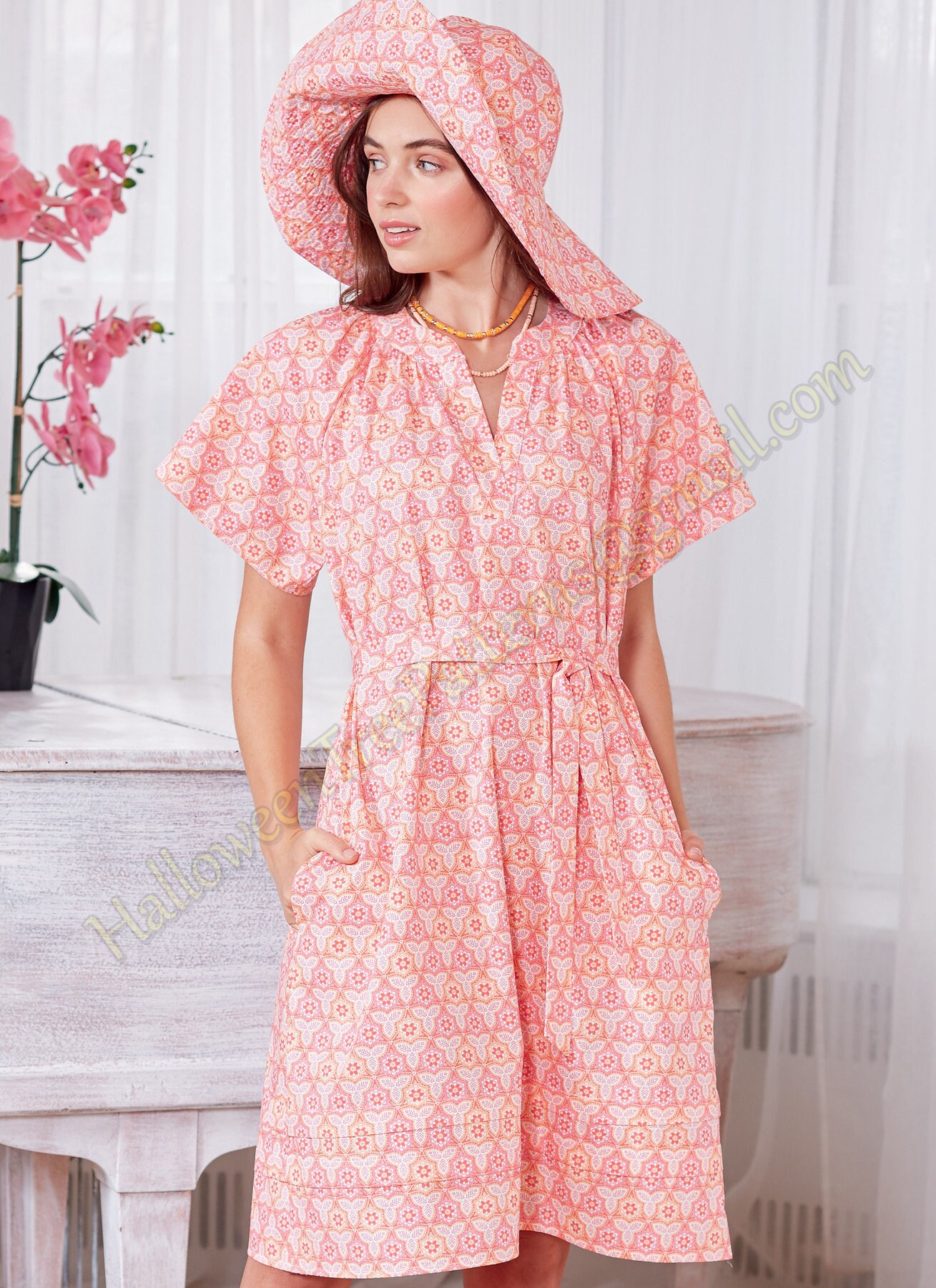 Mccalls 8212 Boho Dress Belt Hat Sewing Pattern Sizes L-xxl