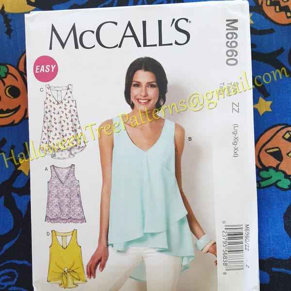 McCalls 6960 Top blouse dress SEWING PATTERN Sizes L-XXL m6960