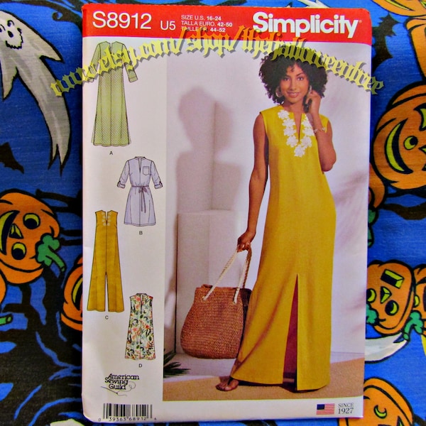 Simplicity 8912 Misses' Dresses Tunic Dress Sewing pattern 16-24 Medium to XXL