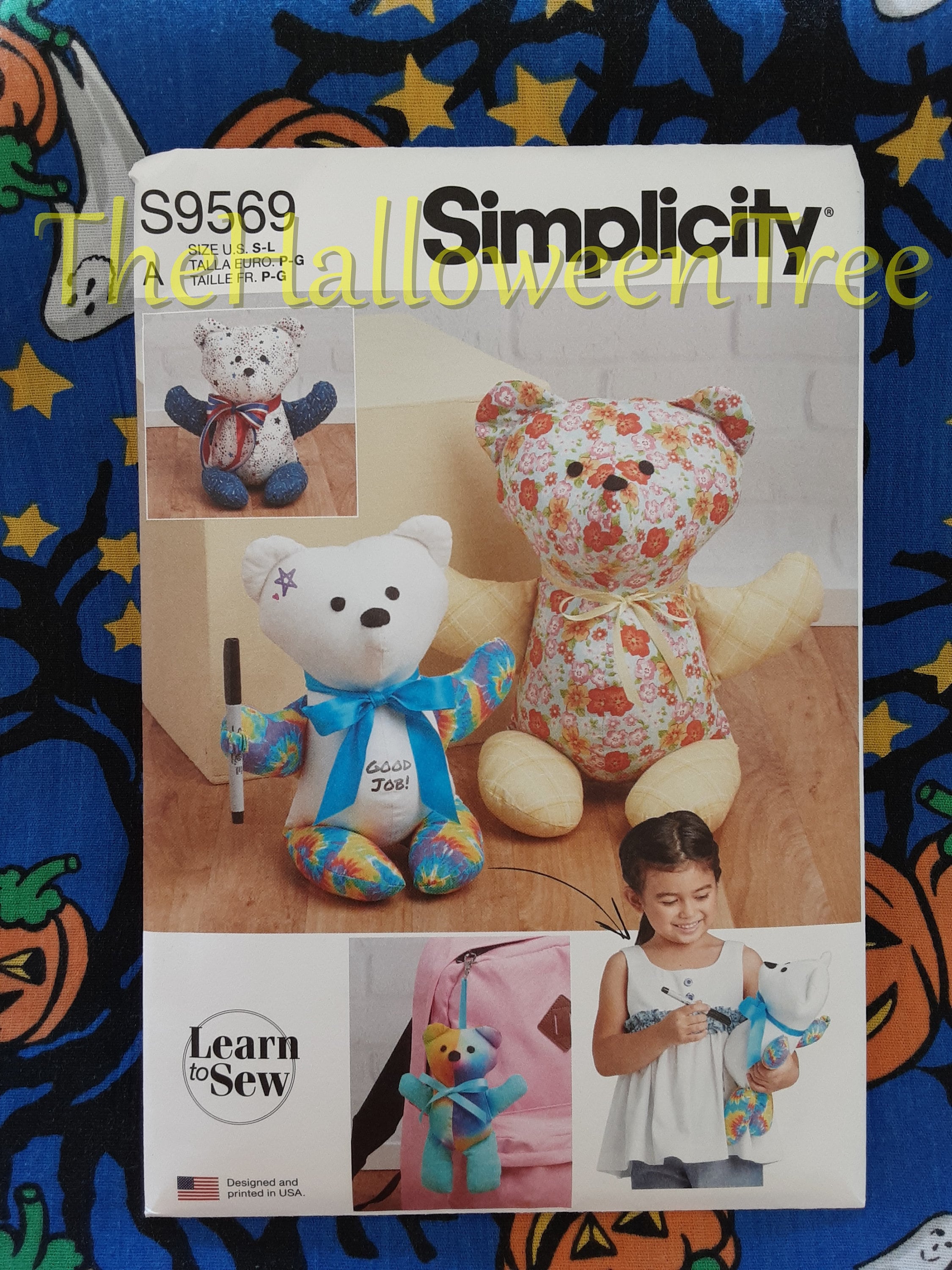 Simplicity 9569 Plush Memory Teddy Bear Sewing Pattern ~ Learn-to-Sew