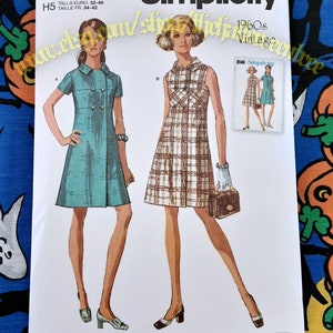 Simplicity s9466 Dress Vintage Retro Style High Waist Sewing Pattern Sizes  6-14 H5 R11335 9466