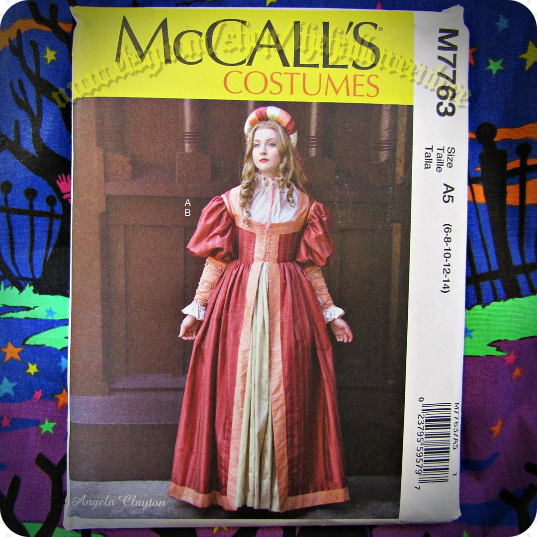 Mccalls 7763 Renaissance Dress Sewing Pattern Sizes 6-14 M7763 - Etsy