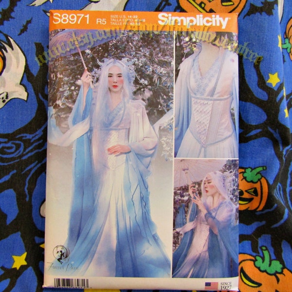 Simplicity s8971 Fairy Princess Witch Dress Gown Costume Sewing Pattern Sizes 14-22 8971