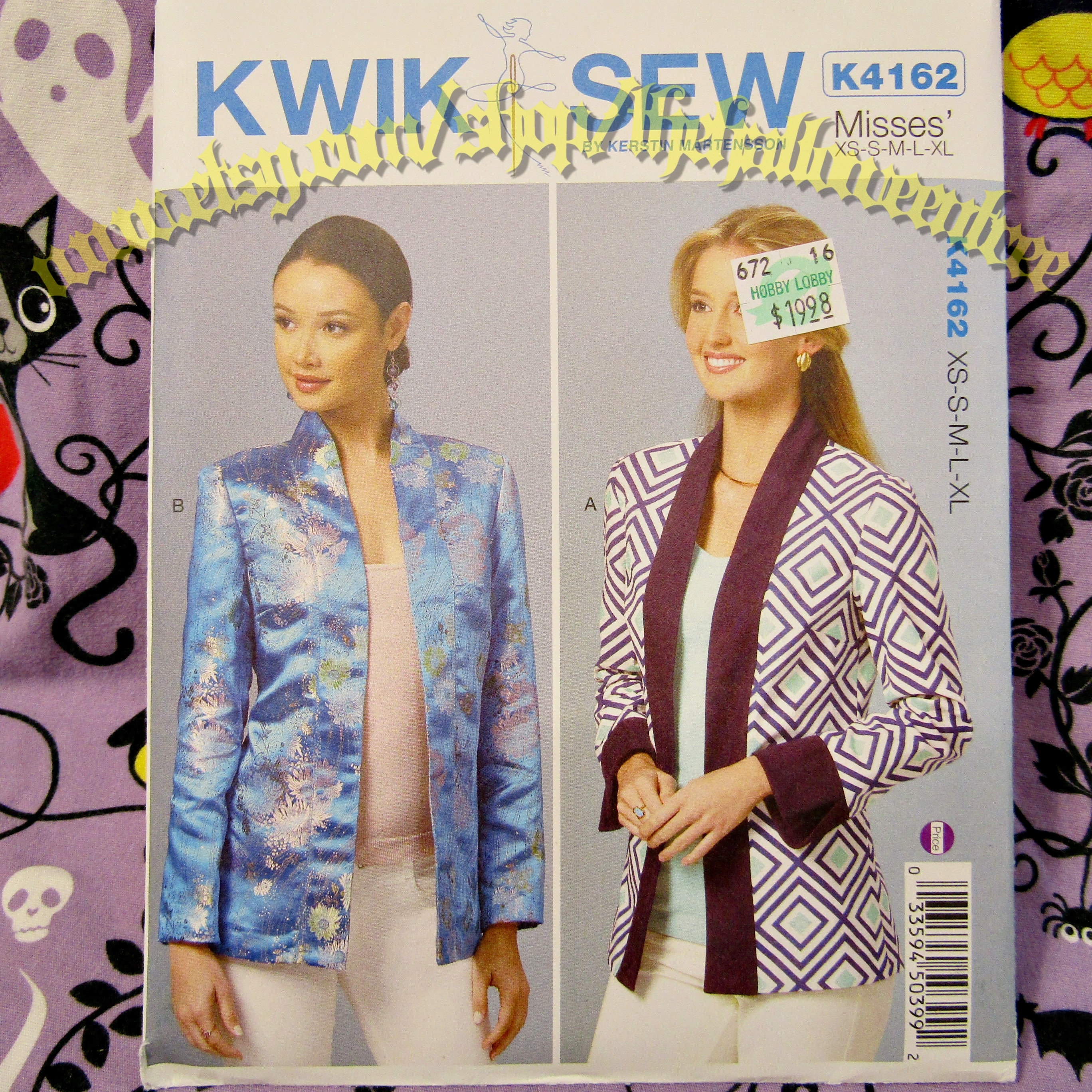 Kwiksew 4162 Kimono Style Cardigan Sewing Pattern XS-XL K4162 Kwik Sew ...