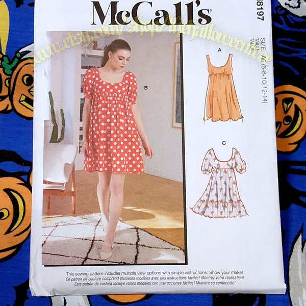 McCalls 8197 CottageCore Summer Dress Sewing Pattern Sizes 6-14 m8197 a5