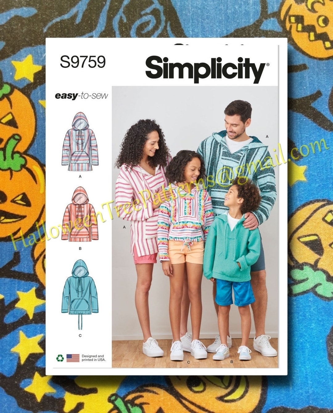 Simplicity 9759 Pullover Festival Hoodie Sweatshirt Baha