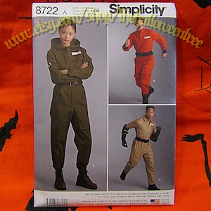 Simplicity 8722 aka R11597 Astronaut Flightsuit jumpsuit Sewing Pattern Sizes XS-XL s8722 r11149