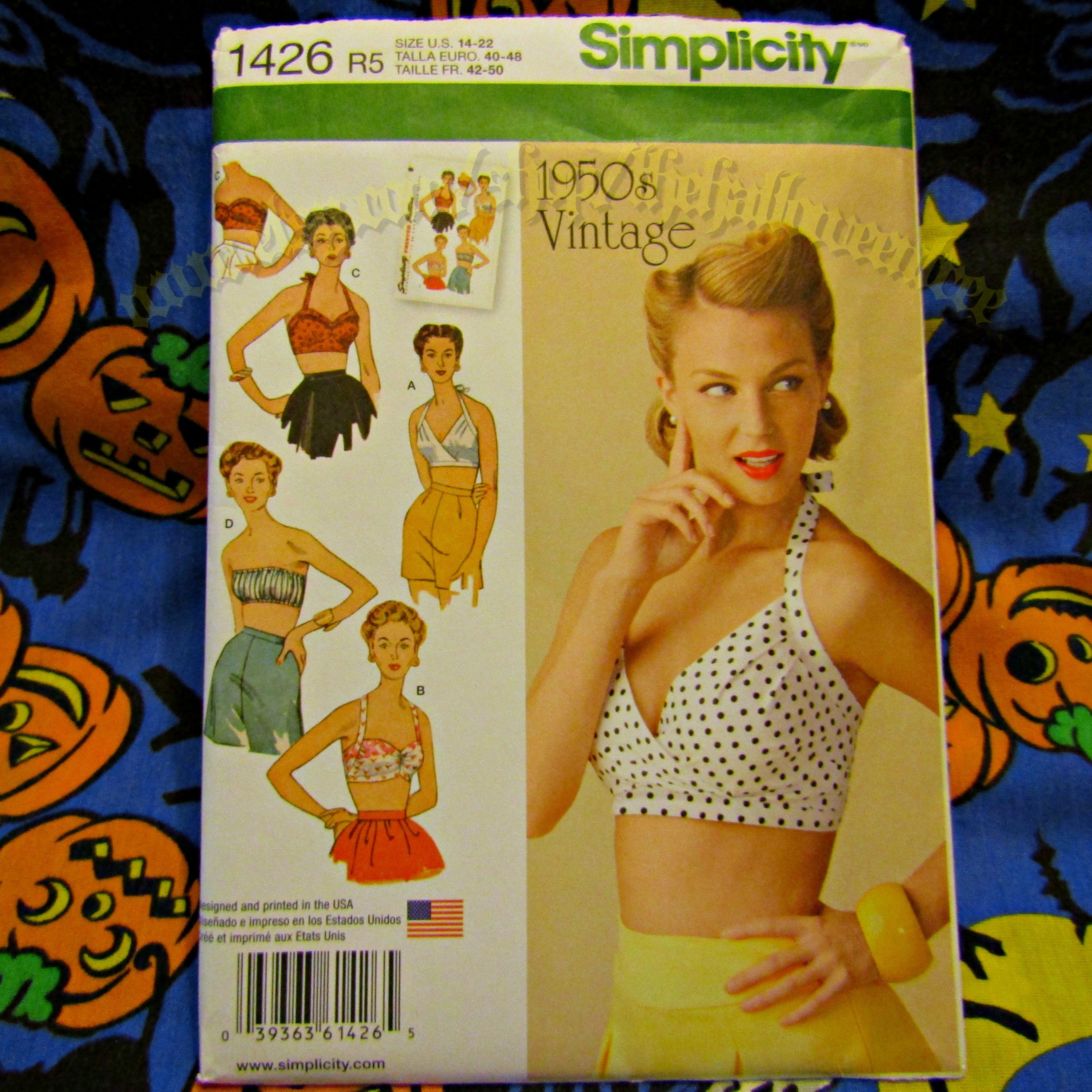 Finished This 1950's Bra Top - Simplicity #1426 : r/sewing