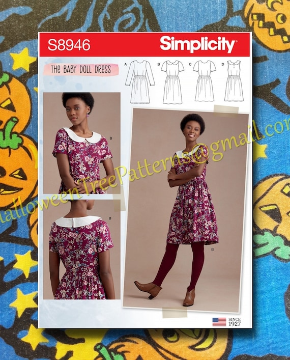 Buy Simplicity 8946 Babydoll Dress Sewing Pattern Sizes 14 22 S8946 Baby Doll Dress Online in India Etsy