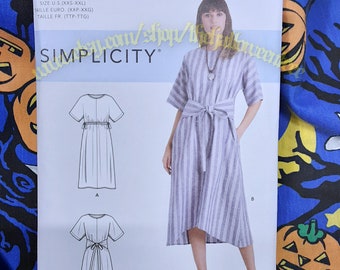 Patron Simplicity 9101 Robe d'intérieur ceinturée du XXS au XXL s9101 Robe d'intérieur