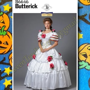 Butterick b6646 OOP Victorian Edwardian Dress Ball Gown Courtesan Sewing Pattern 6-14 6646