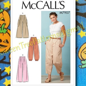 McCalls 7907 Sewing Pattern flare pants bubble leg tapered leg Sizes 6-14 s7907