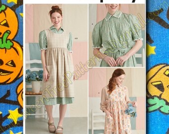 Simplicity 9835 Wrap Apron Dress Sewing Pattern Sizes XS-XL S9835 r11938