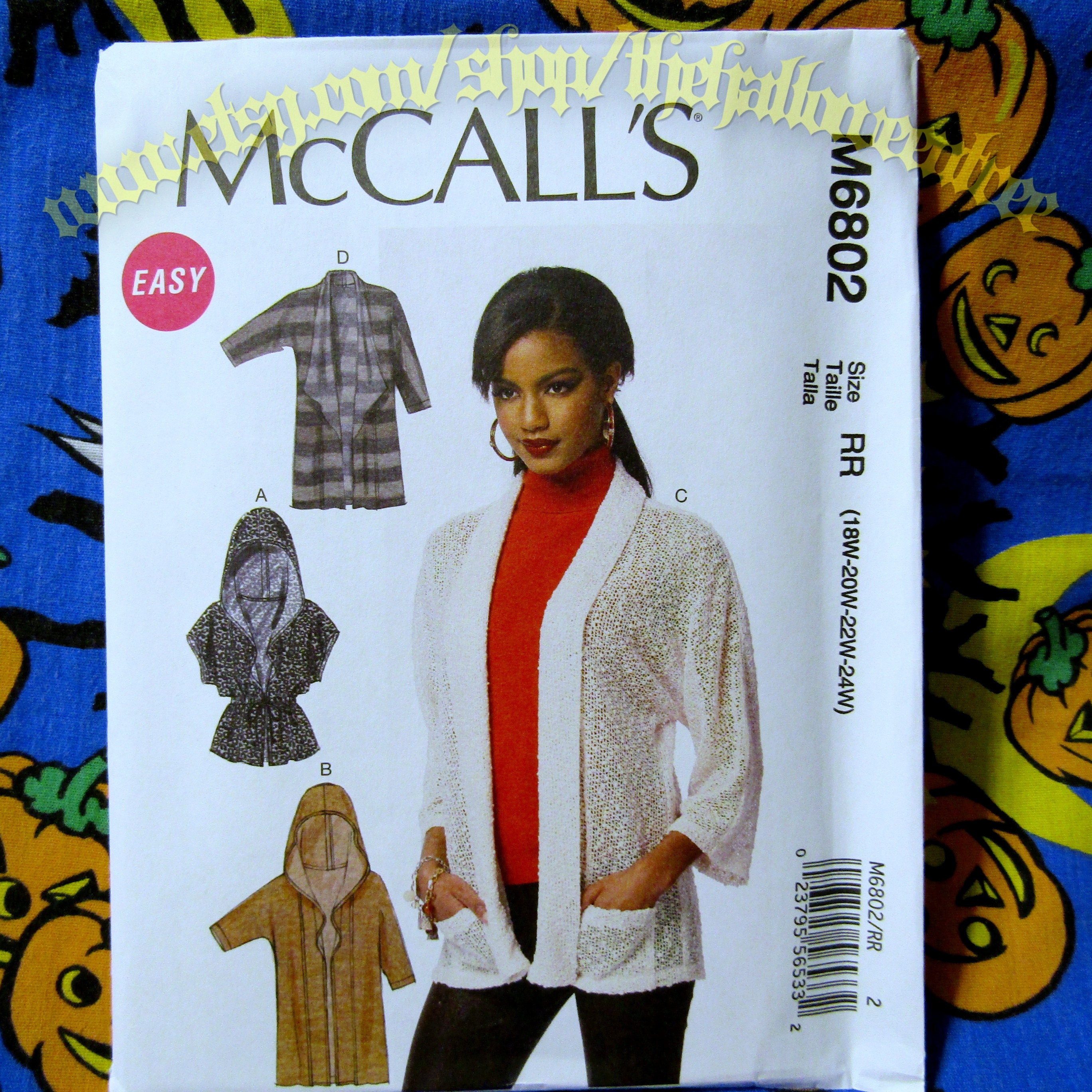 Mccalls M6802 Hooded Cardi Jacket Sewing Pattern Sizes 18-24 - Main Image