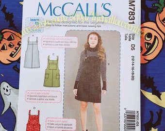 Modèle de couture de robe tablier pull 12-20 McCalls 7831 tailles 12-20 m7831