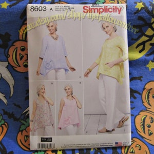 Simplicity 8603 simple lagenlook tunic dress handkerchief sewing pattern adult sizes XS-XL