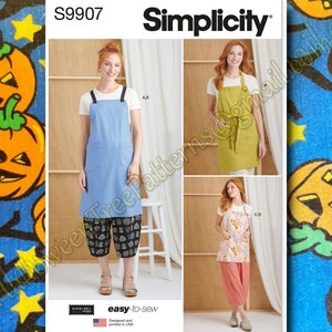 Simplicity 9907 Apron And Pants Sewing Pattern Sizes XS-XXL s9907 uncut
