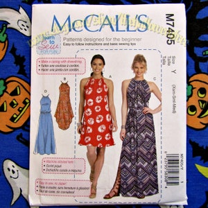 McCalls 7405 Easiest Caftan Tunic Dress Beach Wrap Sewing pattern Sizes XS to Medium M7405