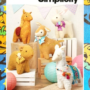 Simplicity 9666 plushies stuffed animal Sewing Pattern bunny bear pony deer alpaca s9666 r11661