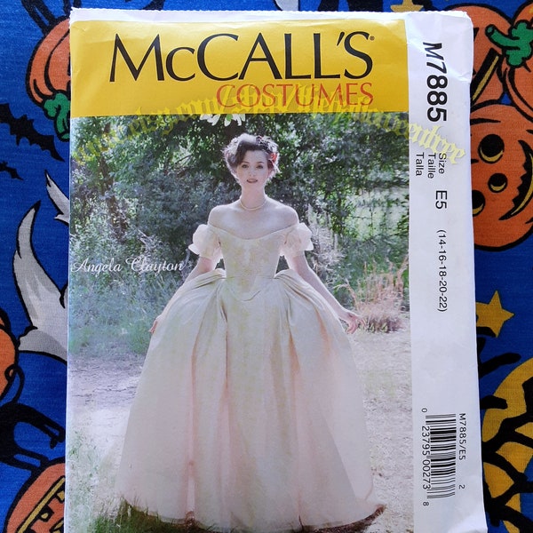 McCalls 7885 Ball Gown Polonaise Renaissance Court Dress Sewing Pattern Sizes 14-22 m7885