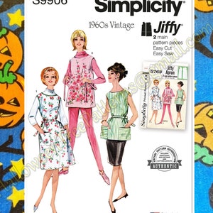 Simplicity 9906 Vintage Style Apron Smock Sewing Pattern Sizes XS-XL s9906 r12035