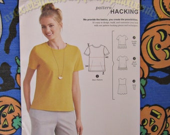 Simplicity 8376 Simple Knit Top Tshirt Pattern Hacking Sewing Pattern Adult Sizes XXS To XXL
