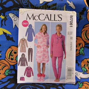 McCalls 7061 Pajamas  Hooded Robe or Simple Minimalist Tunic or Dress Top sewing pattern sizes 18-24 Large to XXL