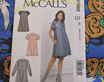 McCalls 7862 simple boho tunic apron dress sewing pattern sizes Small to Medium 6-14