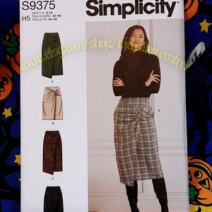 Simplicity 9375 Wrap Look Skirt Sewing Pattern Sizes 6-14 S9375