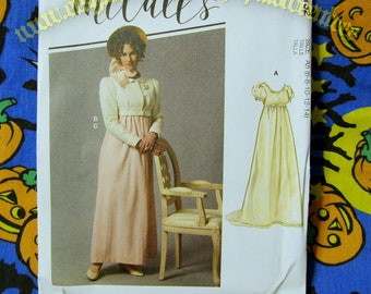 McCall's 8132 Regency début des années 1800, bridgerton jane austen costume d'époque patron de couture tailles 6-14 m8132