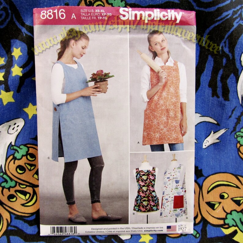 Simplicity 8816 simple apron dress smock sewing pattern s8816 Etsy