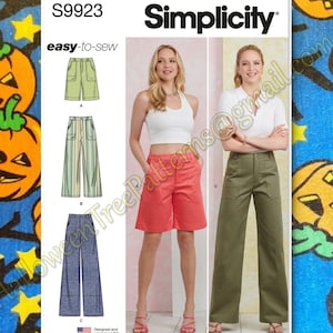 Simplicity 9923 Palazzo Cargo Pants Sewing Pattern Sizes 8-16 s9923