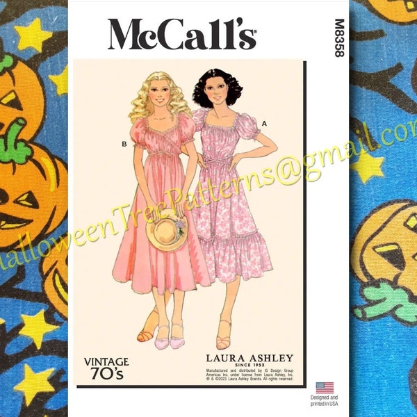 McCalls 8358 Farmhouse Boho Housedress Sewing Pattern Laura Ashley Sizes 6-14 m8358 R11716