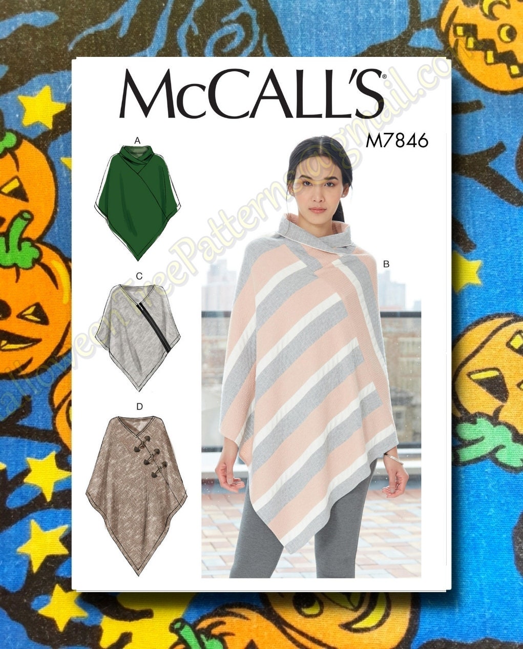 Mccalls 7846 Poncho Sweater Shawl SEWING PATTERN XS-M M7846